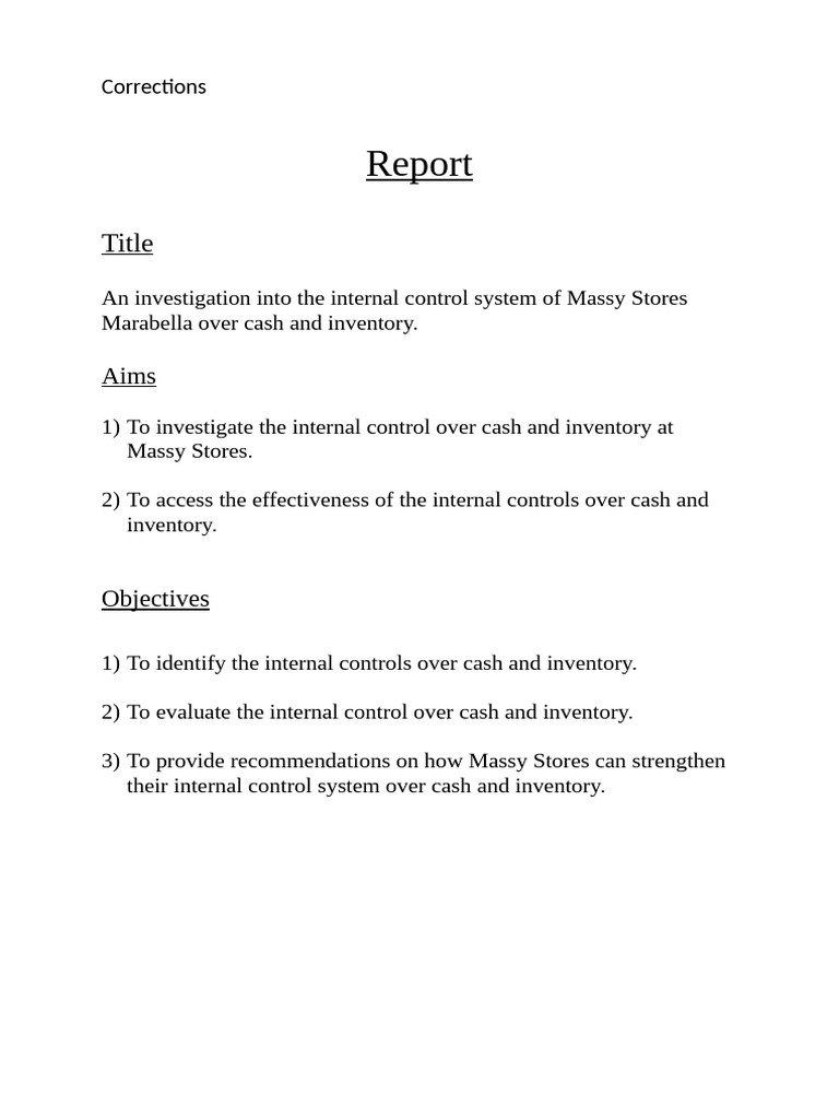 Accounts Report Corrections | PDF