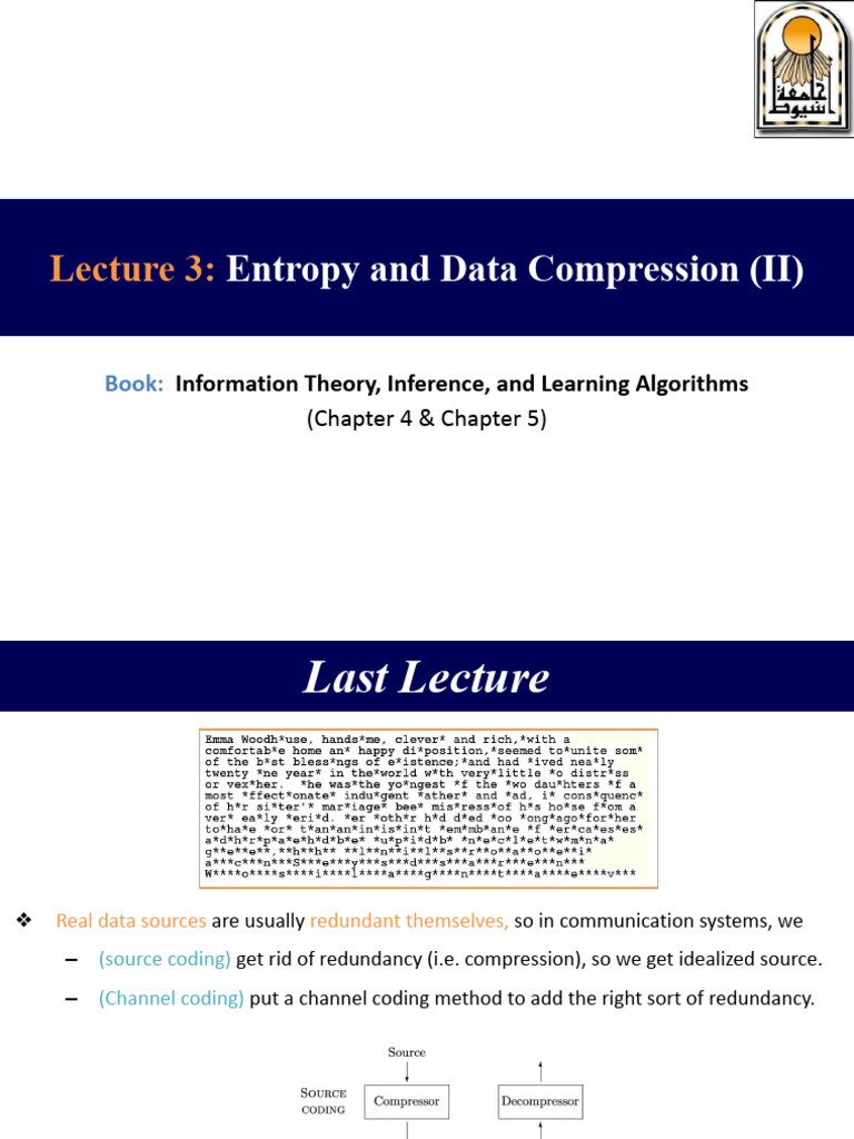 Lecture 3 - Entropy and Data Compression (II) | PDF | Data Compression ...