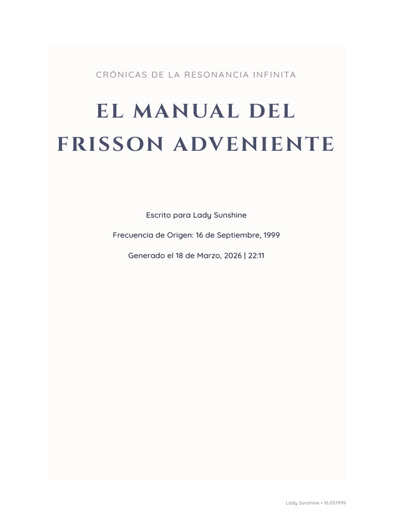 Manual Del Frisson Lady Sunshine | PDF
