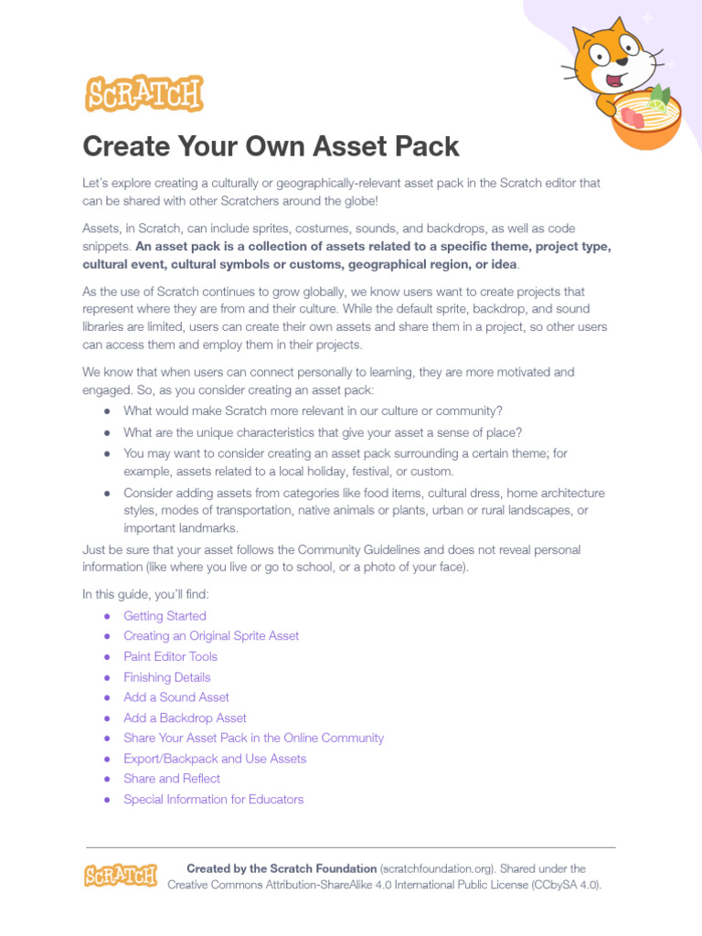 ScratchLearningResource CreateanAssetPack | PDF