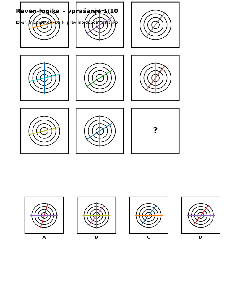 Raven Style Test 10 Vprasanj | PDF