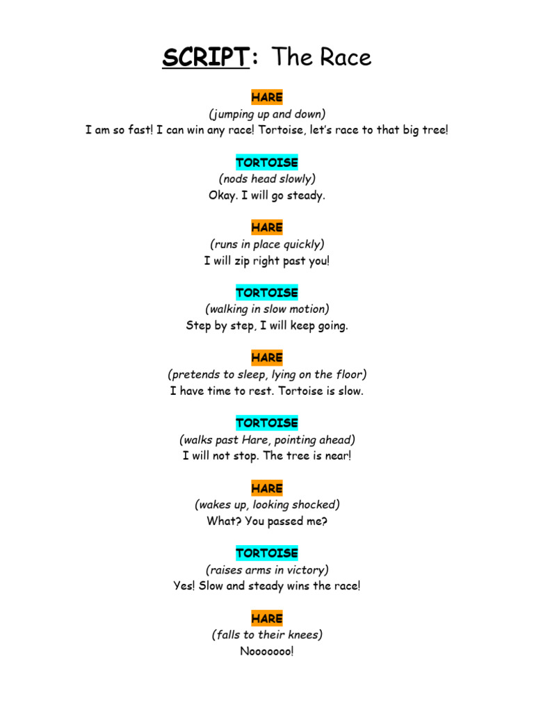 Script - The Race | PDF