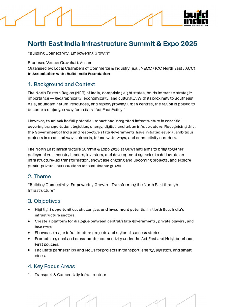 North East Infra Summit Concept Note | PDF
