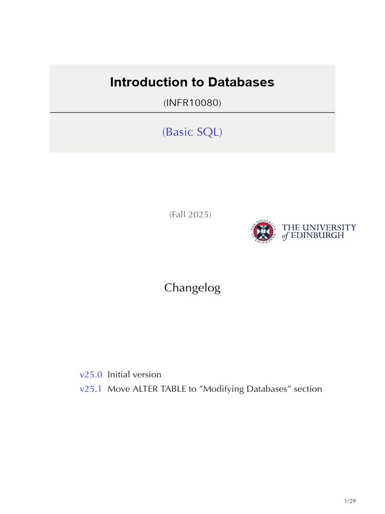 Basic SQL TL Drawhandout0 | PDF | Sql | Relational Database