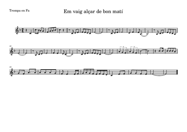 Em Vaig Alçar-Trompa en Fa | PDF