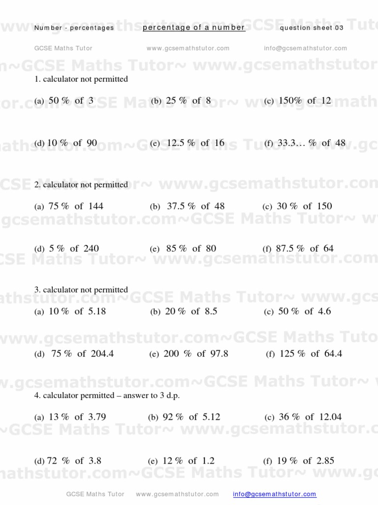 percentages-percentage-of-a-number-worksheet-from-gcse-maths-tutor