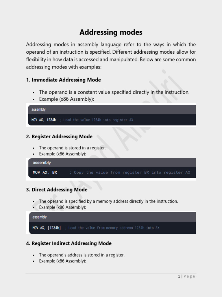 Addressing Modes | PDF