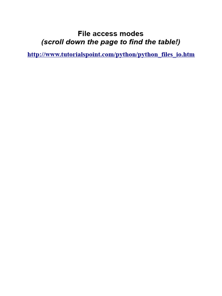001 File Access Modes Table | PDF