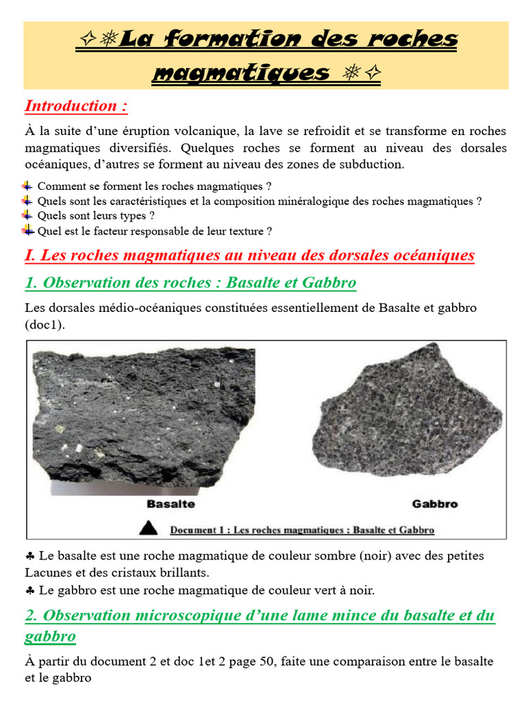 La Formation Des Roches Magmatiques | PDF