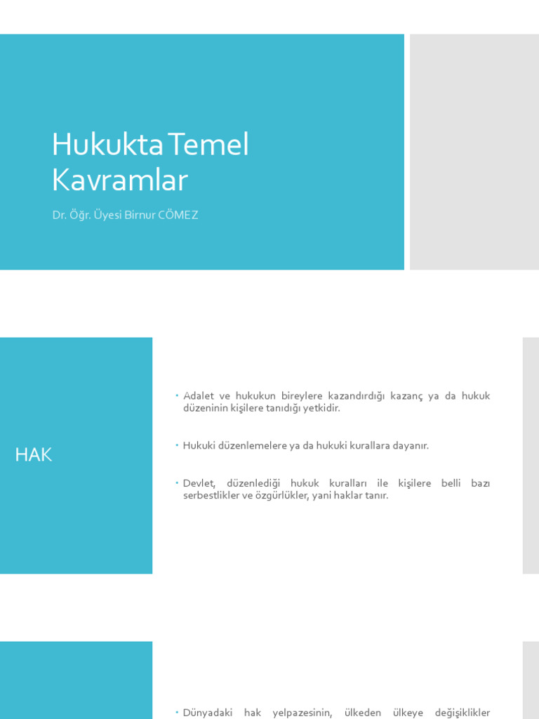 1 Hafta Hukukta Temel Kavramlar | PDF