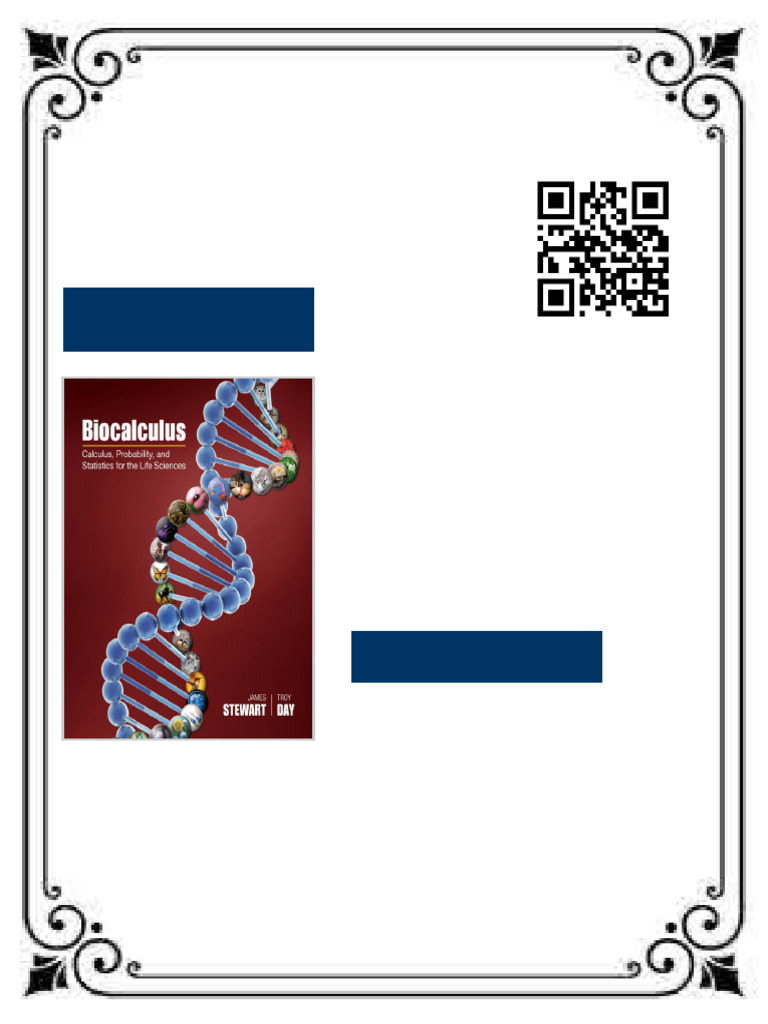 Biocalculus Calculus Probability and Statistics For The Life Sciences ...
