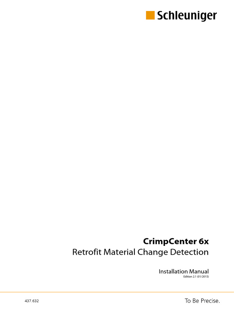 CC6x Retrofit WWE Material Change Detection MI en A4 V0210 | PDF