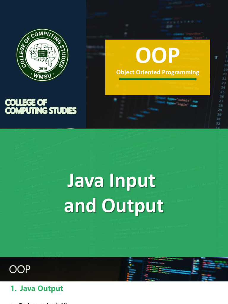 Week 4 Java Input and Output IO | PDF