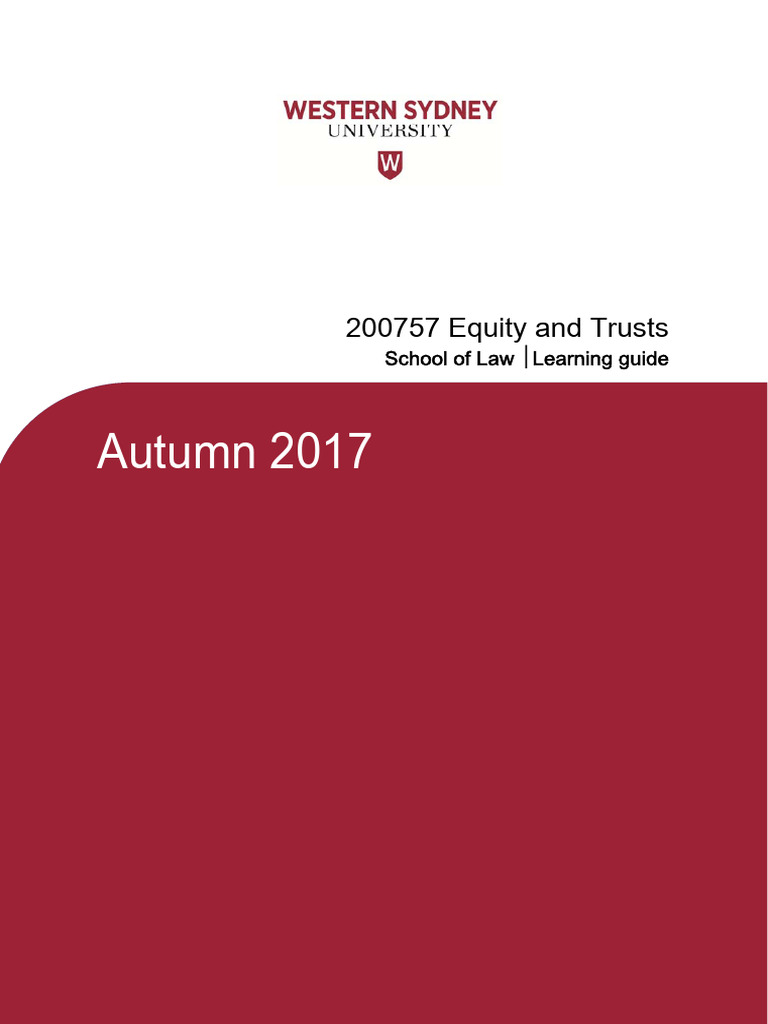 Equity and Trusts LG Autumn 2017 | PDF