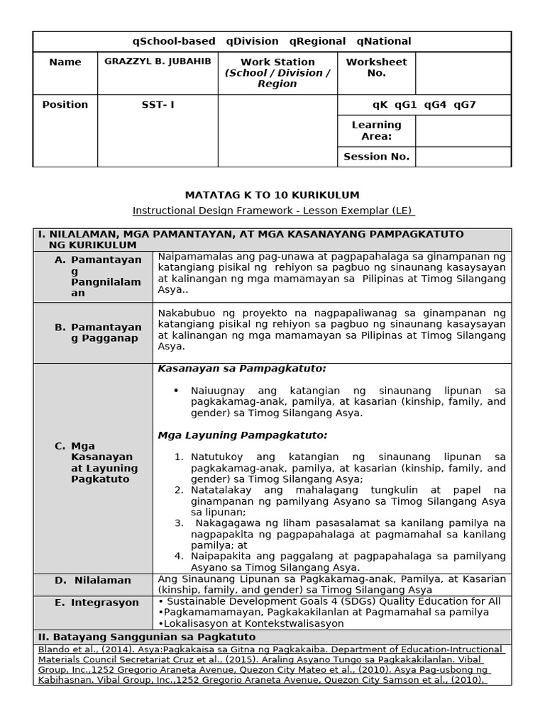 mATATAG OBSERVATION | PDF