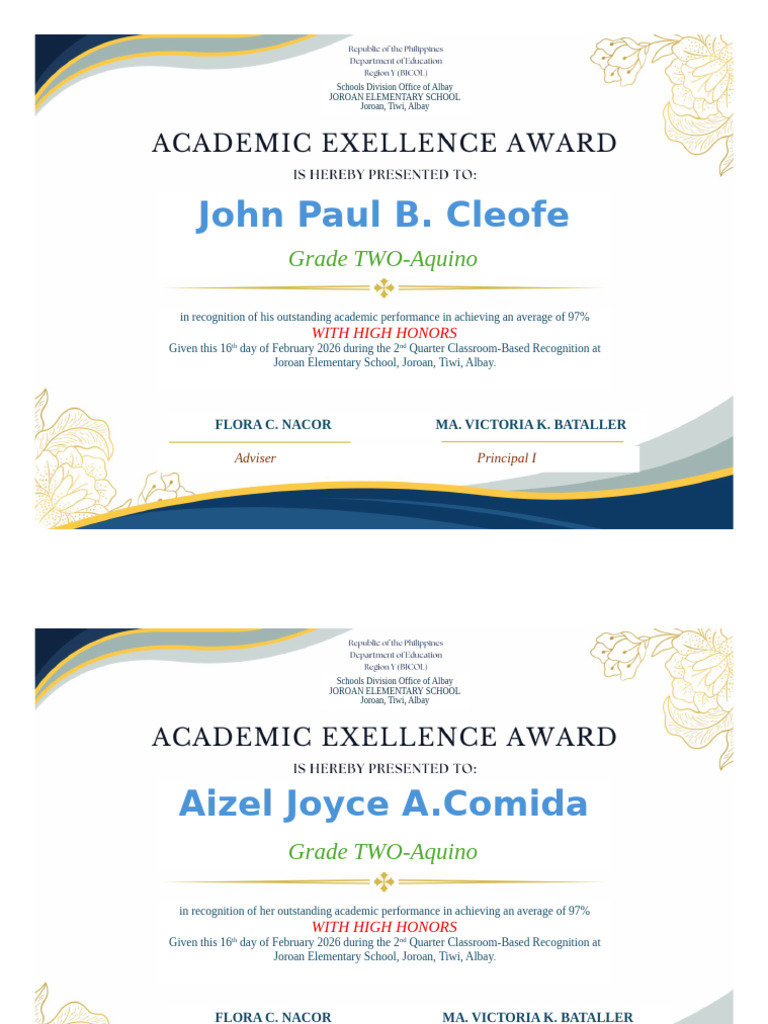 Certs of Recognition | PDF