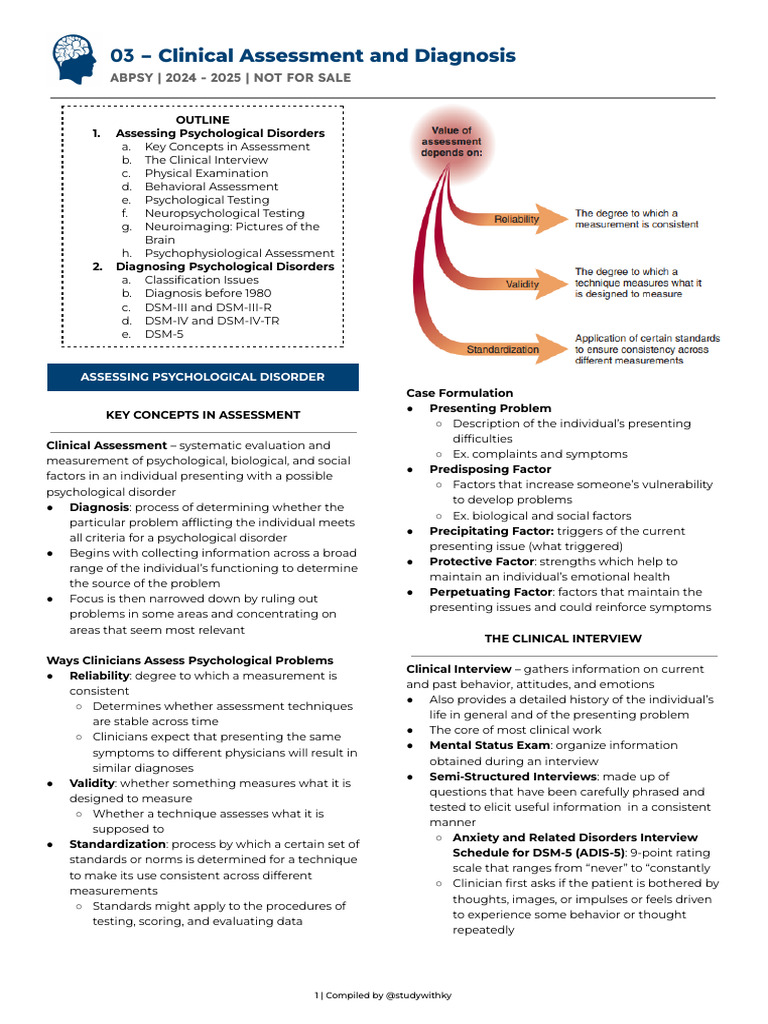 03 AbPsy - Clinical Assessment and Diagnosis | PDF