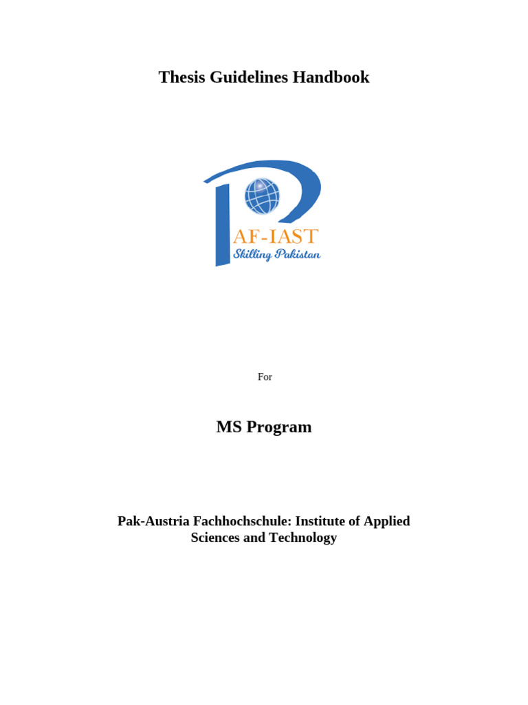 MS Thesis Guidelines & Format For MS Thesis-Revised | PDF | Thesis ...