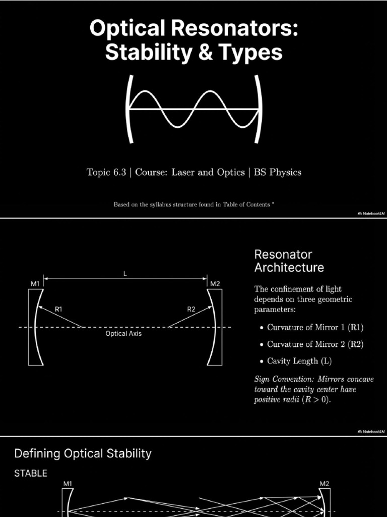 Optical Resonator Stability and Types | PDF