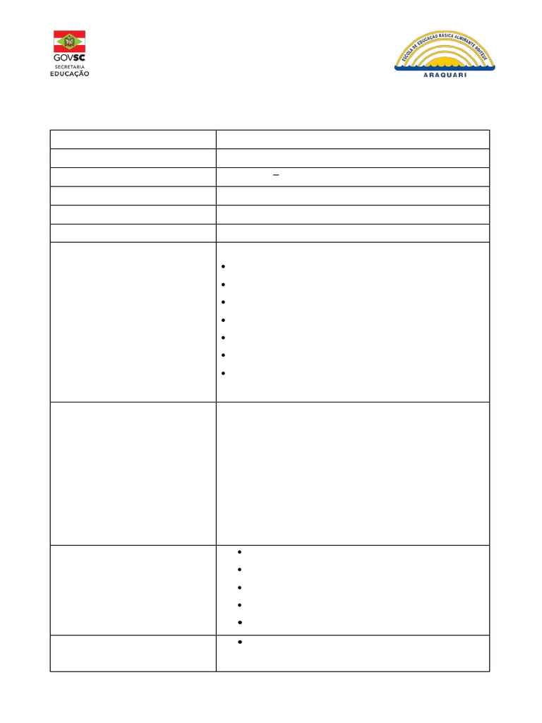 6º Ano - 16-03 A 12-04 Plano de Aula - Sequencia Didatica | PDF