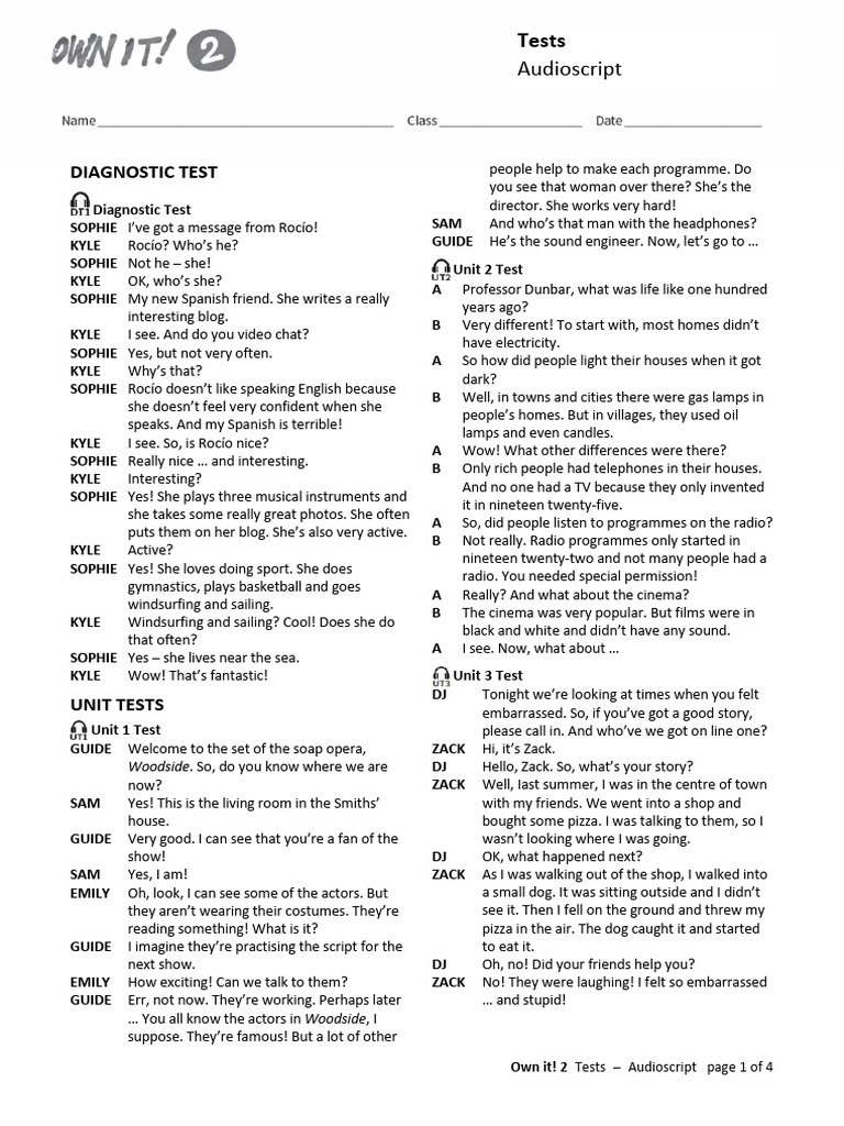 Unit Tests Audioscript | PDF | Housekeeping