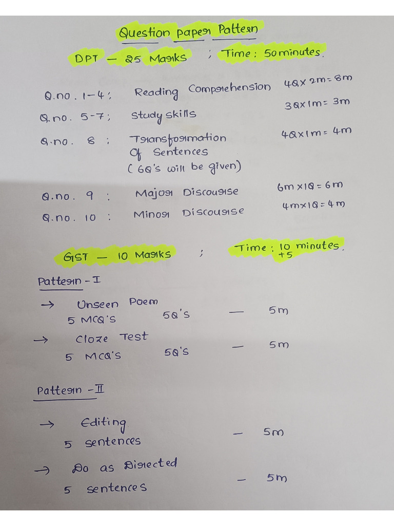 DPT 1 Unit 2 Preparatory Notes 25-26 | PDF