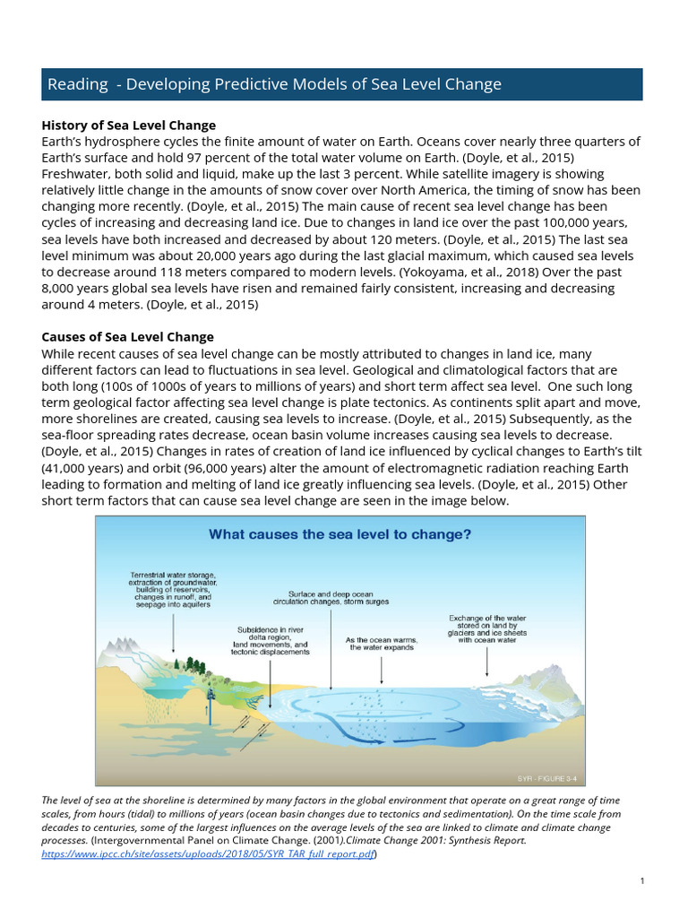 02 Developing Predictive Models of Sea Level Change | PDF