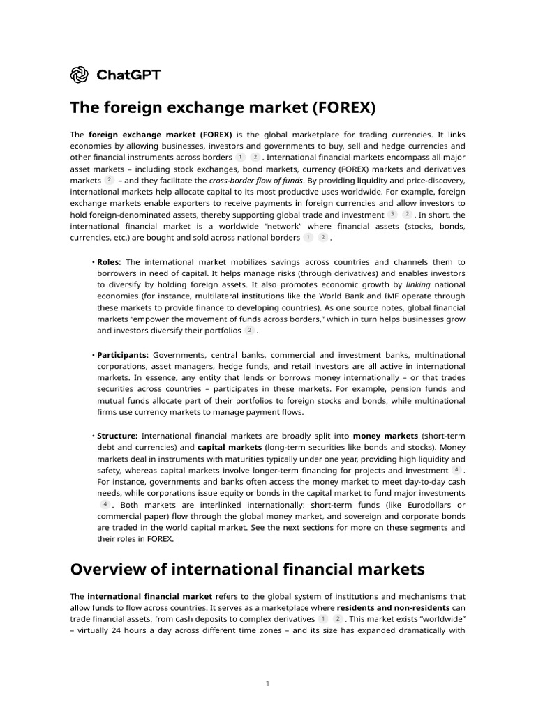 The Foreign Exchange Market (FOREX) | PDF | Foreign Exchange Market ...