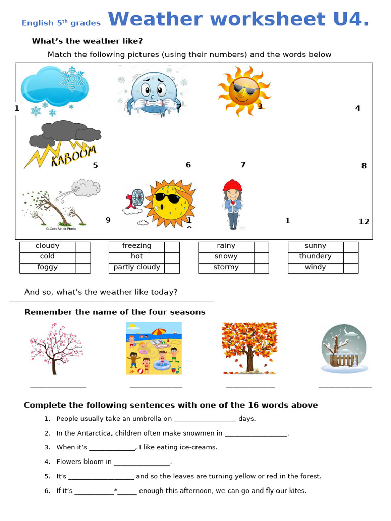 Weather Ws 5th Grade | PDF