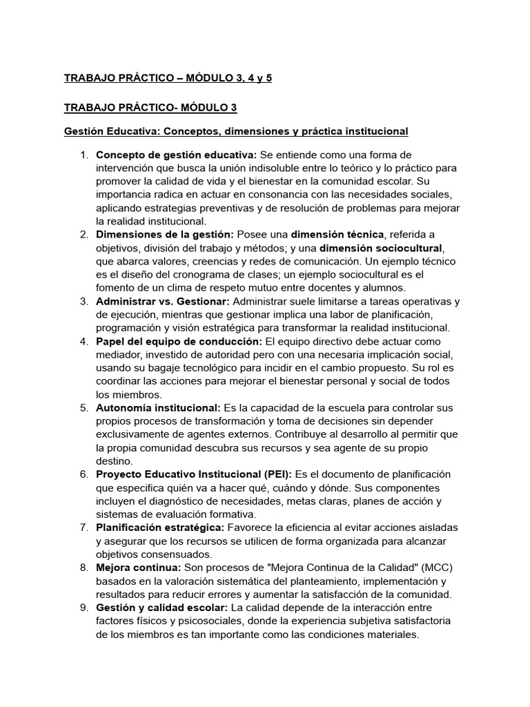 TRABAJO PRÁCTICO - MÓDULO 3, 4 y 5 | PDF