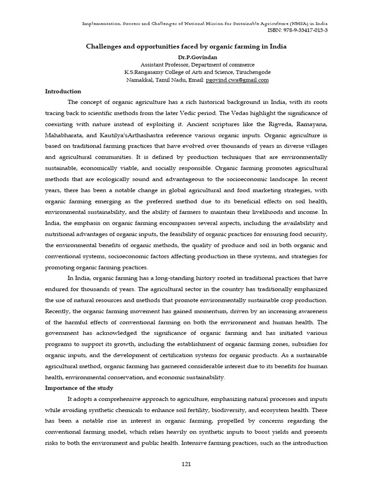 Challenges and Opportunities Faced by Organic Farming in India | PDF