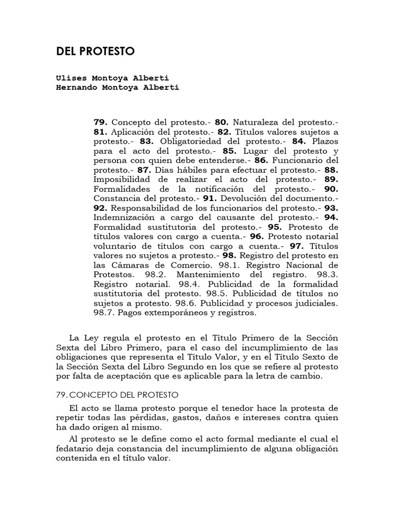 El Protesto en Los Títulos Valores | PDF | Pagaré | Ley común