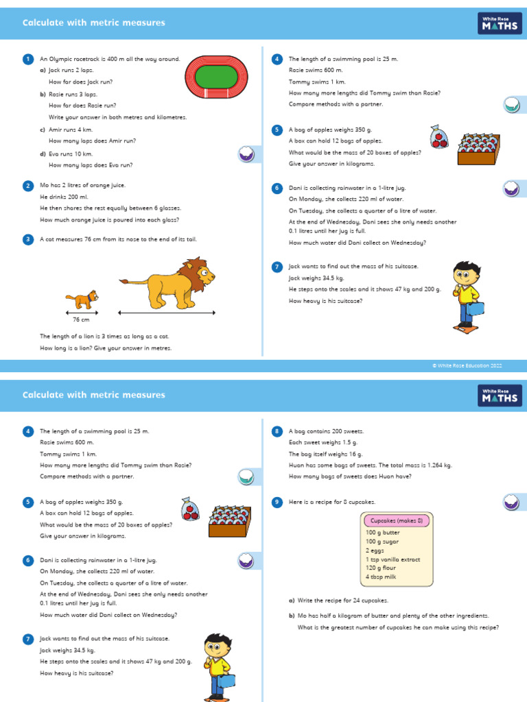 Y6 Autumn Block 5 D3 Calculate With Metric Measures 2022 | PDF