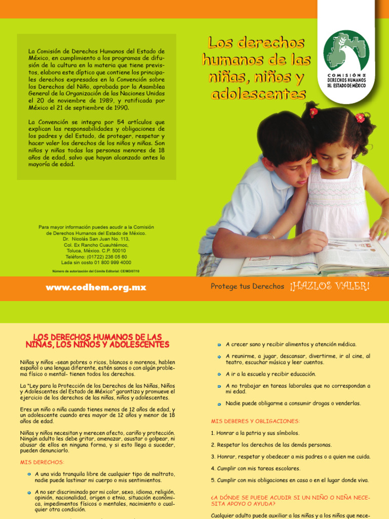Los Derechos Humanos de Las Niñas, Niños y Adolescentes | PDF