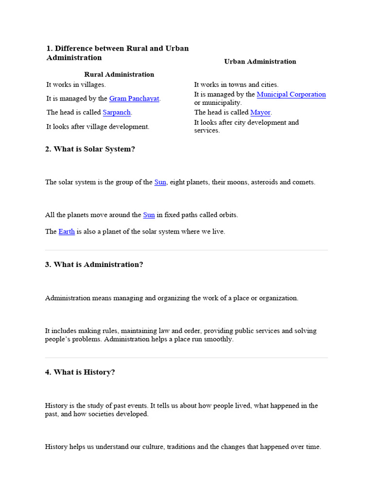 Imp Questions Class 6th SST | PDF
