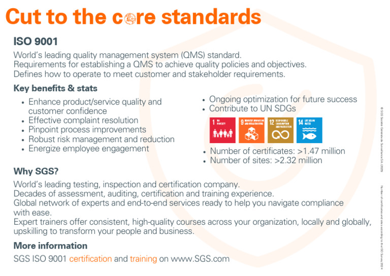 SGS ISO 9001 Quality Management Systems Overview en | PDF