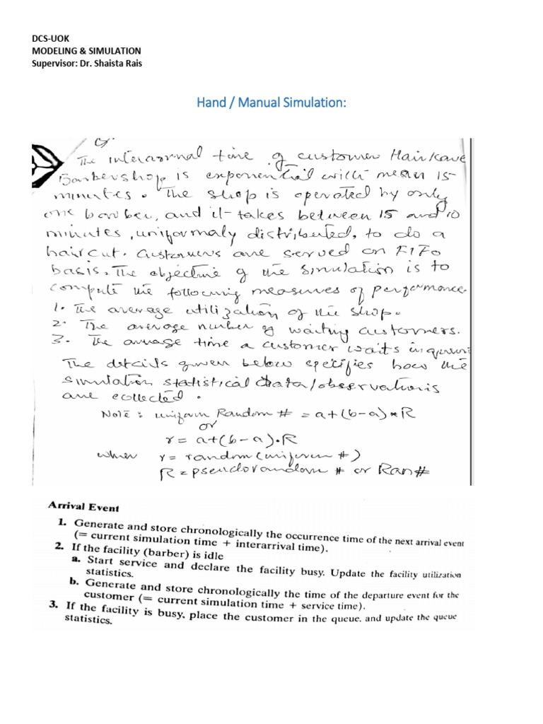Hand Simulation Complete Solved Example | PDF