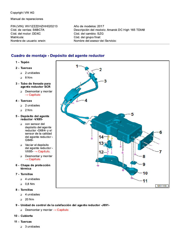 2017 Amarok DDXC v6 Sistema Gestion Motor y Adblue | PDF