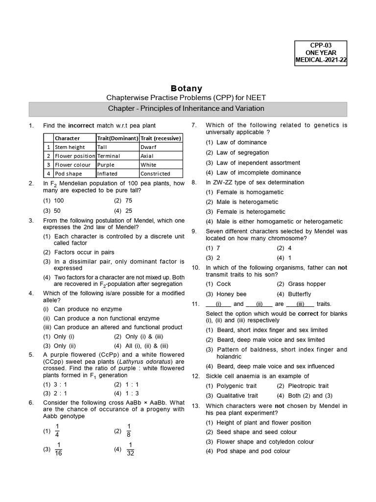 Genetics 1 | PDF