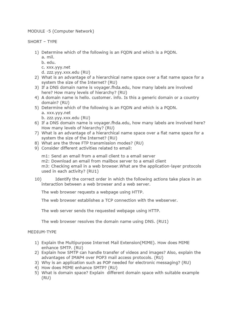 Computer Network Mod-5 | PDF