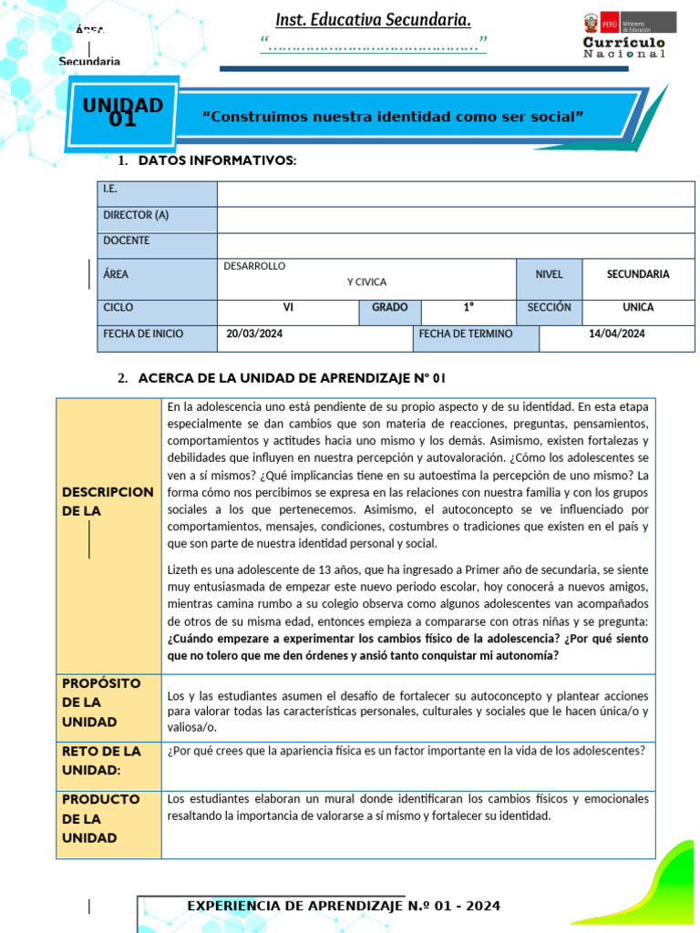 1º DPCC - Und.1 2024 | PDF | Aprendizaje | Multimedia