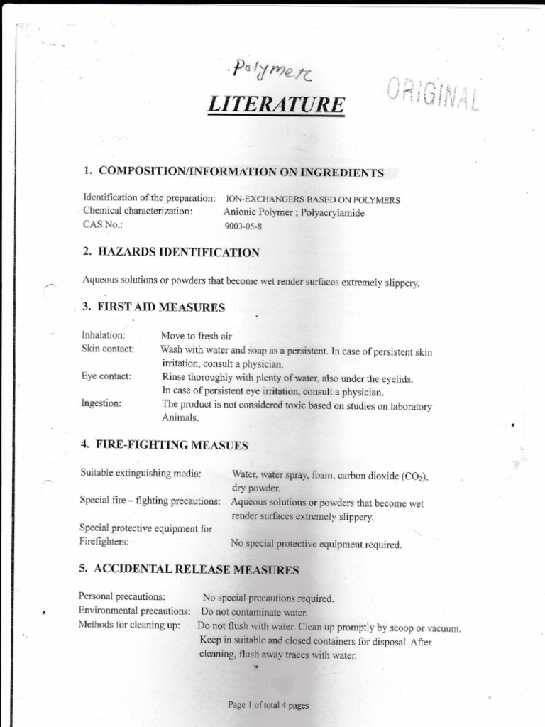 Polymer MSDS | PDF