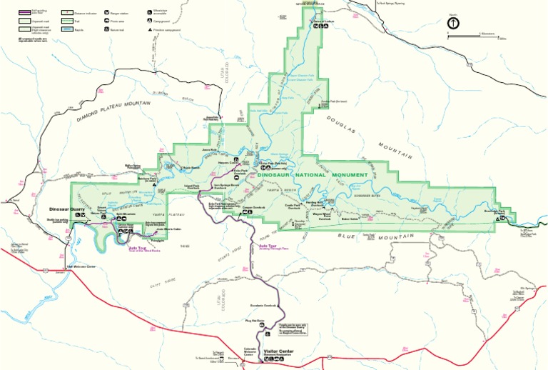 Park Map of Dinosaur National Monument (Colorado / Utah) | PDF