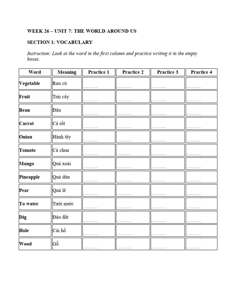 Week 26 Unit 7-The World Around Us | PDF