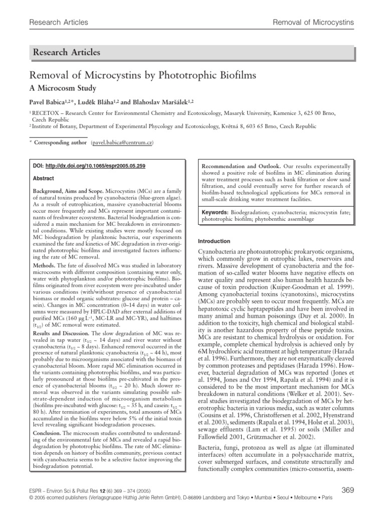 Biofilme Microcystina | PDF