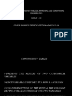 A Study of Contingency Tables & Marginal and Conditional Probabilities Group - 10