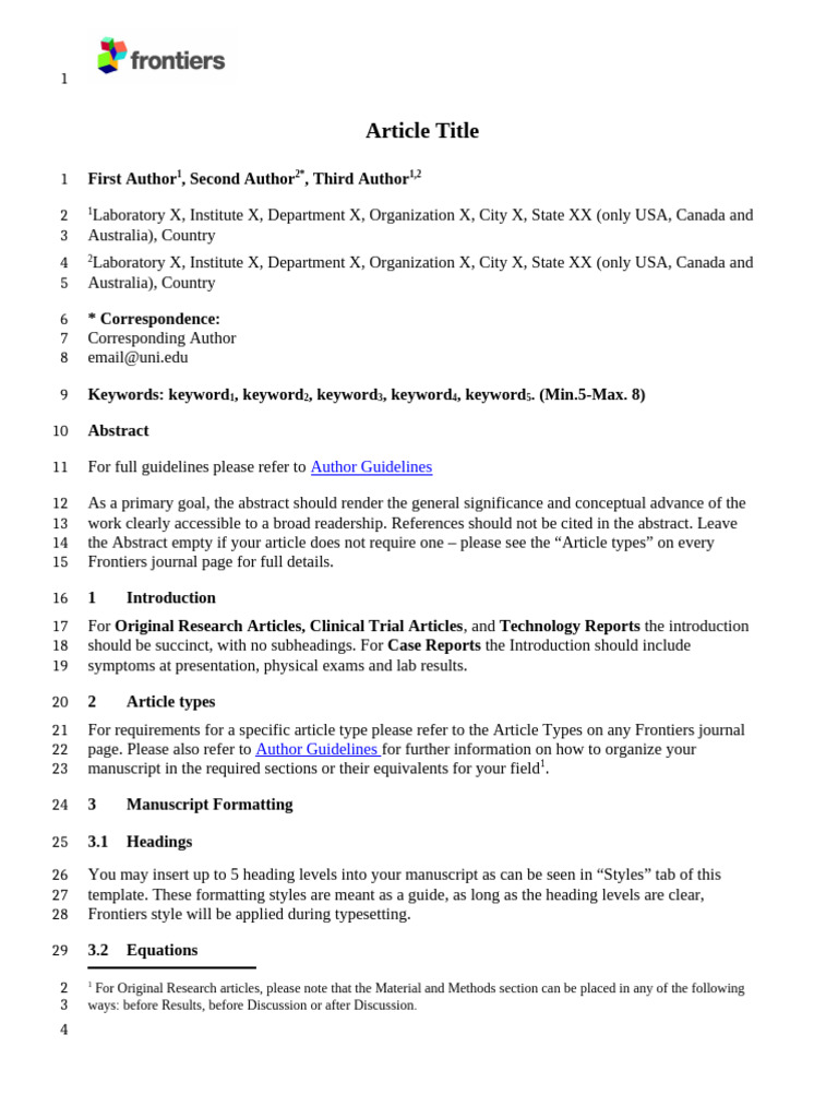 Frontiers Template | PDF
