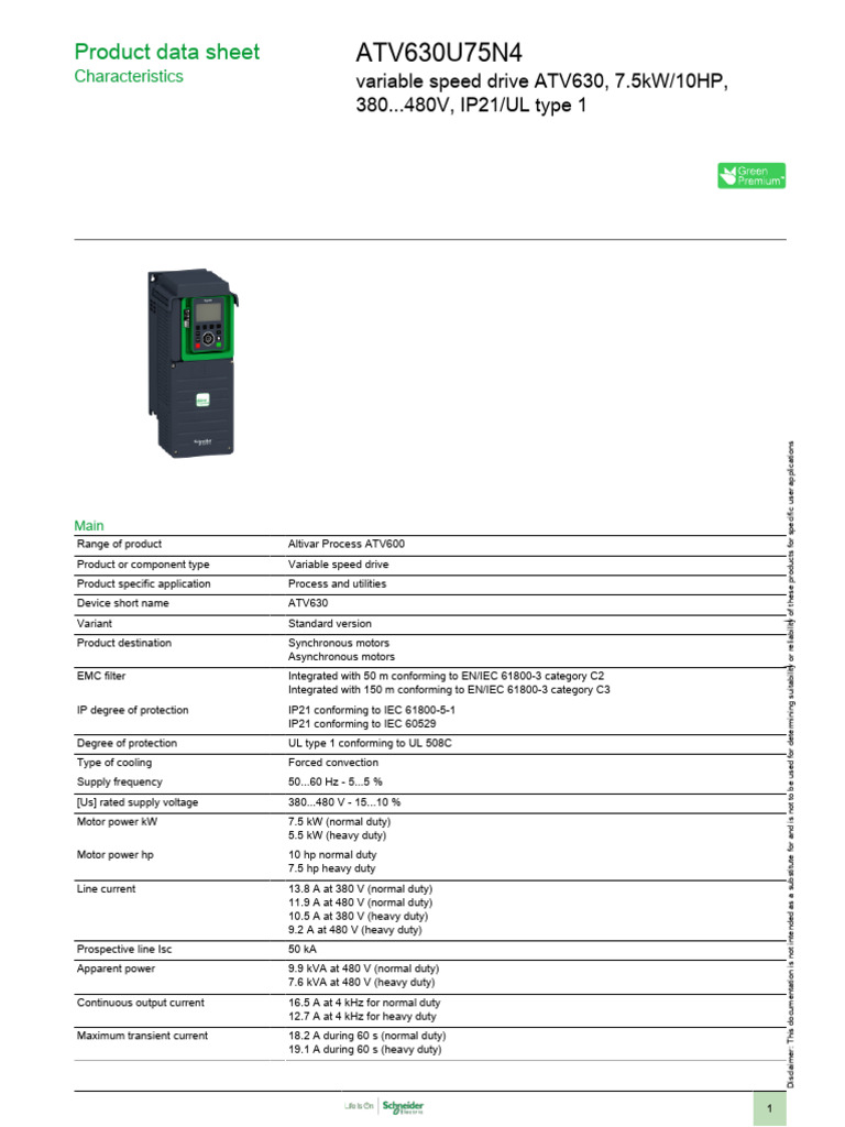 Altivar Process ATV600 - ATV630U75N4 | PDF