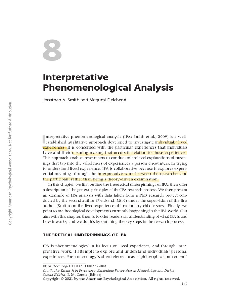 Interpretative Phenomenological Analysis | PDF | Phenomenology ...
