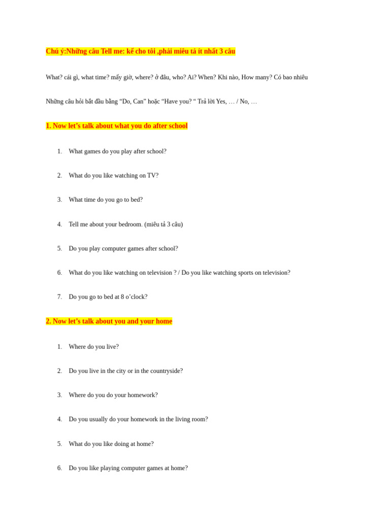 Questions Part 4 Speaking | PDF